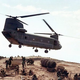 A Chinook brings supplies to a hilltop in Vietnam in 1967